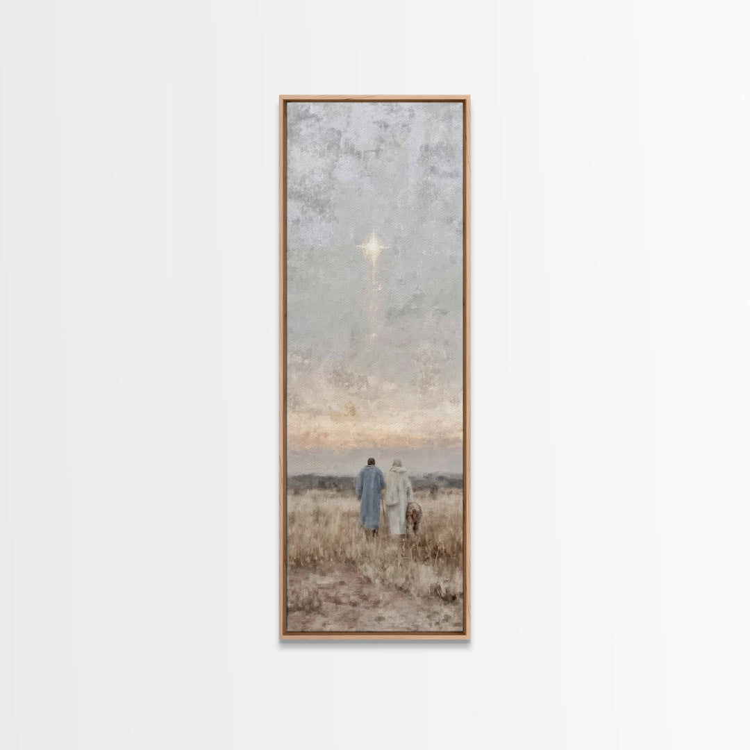 Sacred Starfall, Framed Canvas Print, Skinny Art, Christian Art Canvas, Modern Christian Art, Christmas Wall Art, Christian Christmas Art