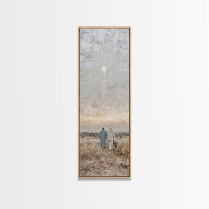 Sacred Starfall, Framed Canvas Print, Skinny Art, Christian Art Canvas, Modern Christian Art, Christmas Wall Art, Christian Christmas Art