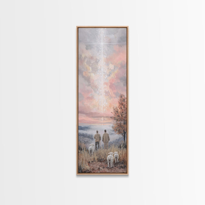 Eternal Dawn Star, Framed Canvas Print, Tall Skinny Art Print, Christian Christmas Art, Christian Art Print, Framed Christian Art, Vintage