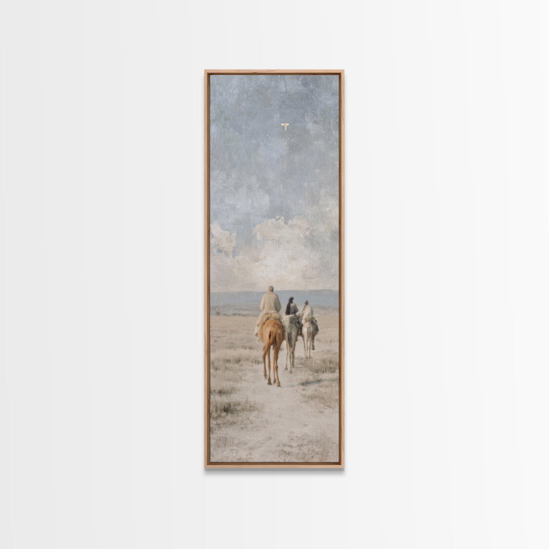 Guiding Star Journey – Framed Canvas Print – Christian Wall Art – Christmas Art – Tall Narrow Wall Art – Christian Decor – Christmas Wall A