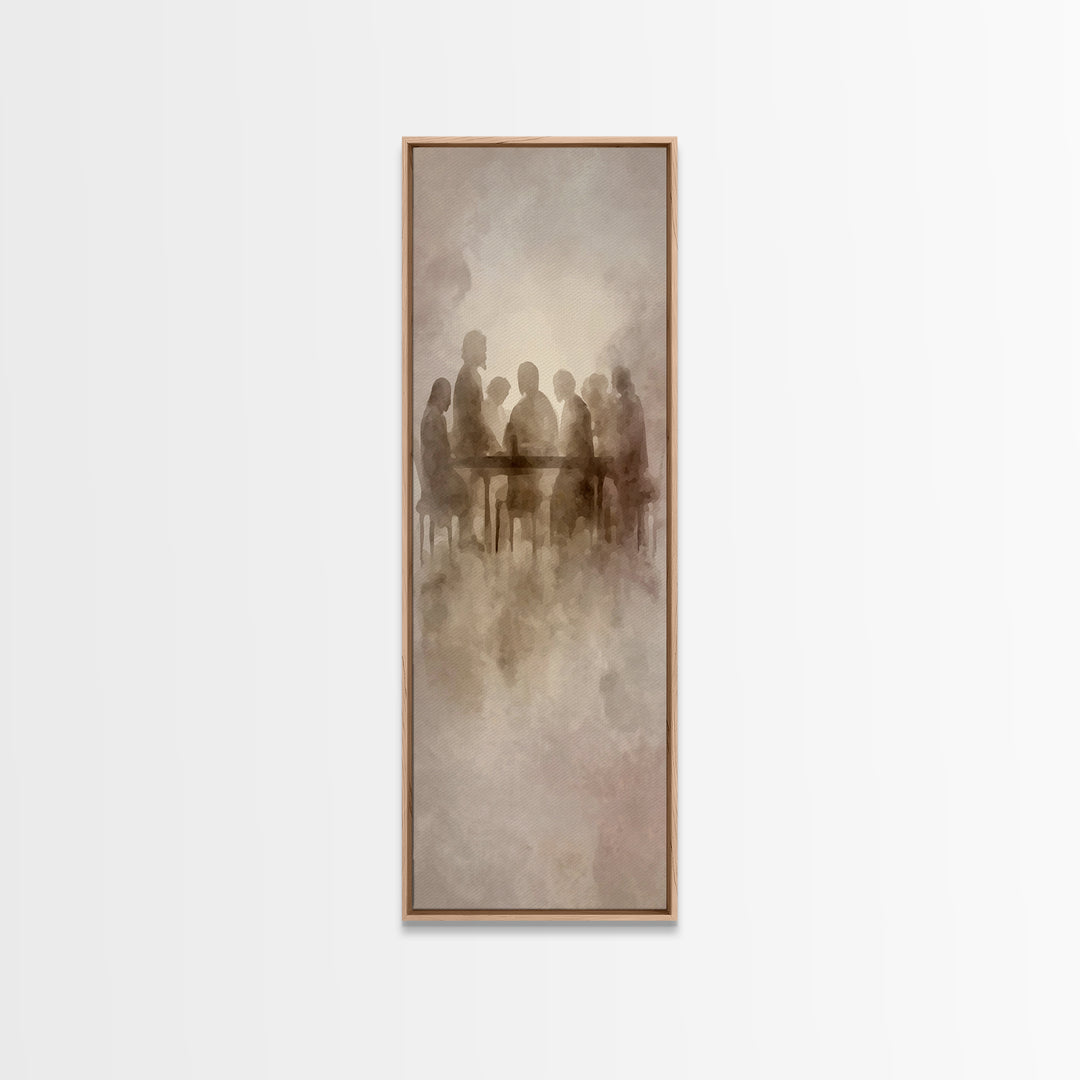 Gathered In Grace – Framed Canvas Print – Christian Wall Art – Christian Art Canvas – Tall Narrow Wall Art – Christian Painting – Subtle Ch