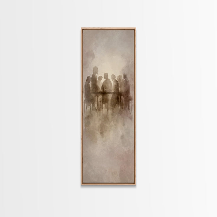 Gathered In Grace – Framed Canvas Print – Christian Wall Art – Christian Art Canvas – Tall Narrow Wall Art – Christian Painting – Subtle Ch