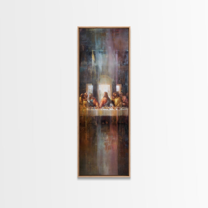 Light Of Communion – Framed Canvas Print – Christian Wall Art – Christian Art Print – Narrow Art – Christian Painting – Modern Christian Ar