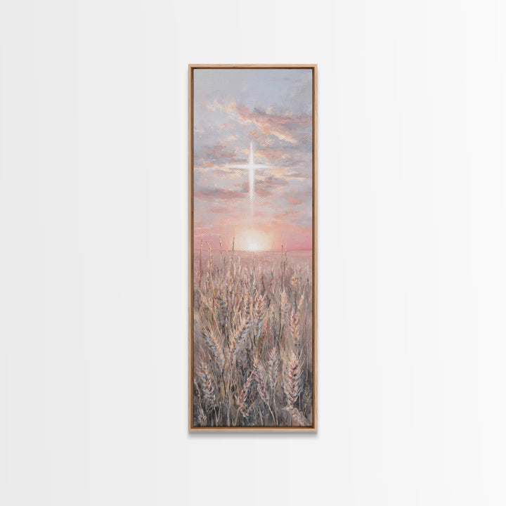 Sacred Supper Light – Framed Canvas Print – Christian Art Canvas – Christian Painting – Tall Skinny Art Print – Christian Wall Art – Vintag