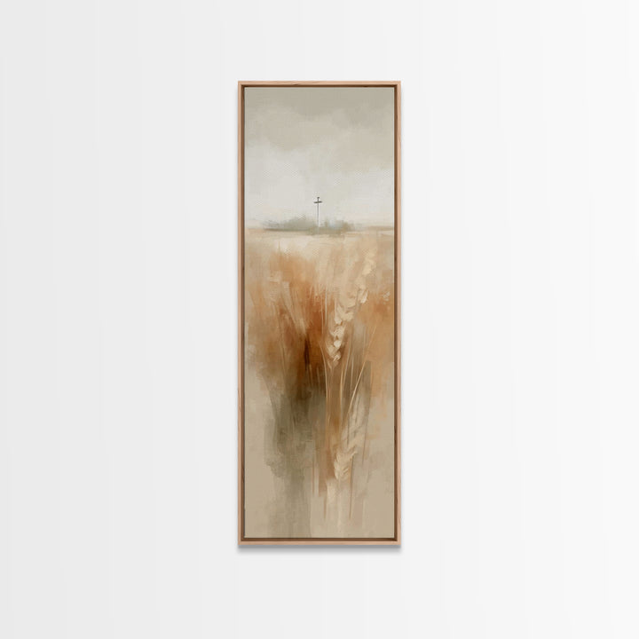 Field Of Promise – Framed Canvas Print – Christian Wall Art – Christian Art Canvas – Narrow Art – Christian Painting – Modern Christian Art