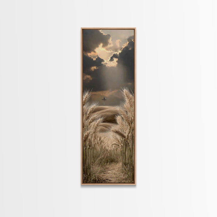 Harvest Of Faith – Framed Canvas Print – Christian Wall Art – Christian Art Print – Tall Narrow Wall Art – Christian Painting – Moody Chris