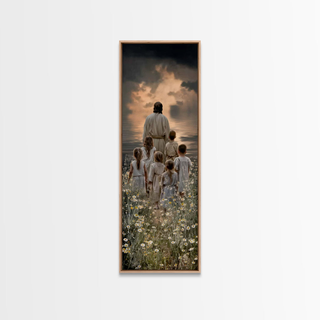 Pathway Of Mercy – Framed Canvas Print – Tall Skinny Art Print – Christian Art Print – Christian Wall Art – Jesus Painting – Subtle Christi