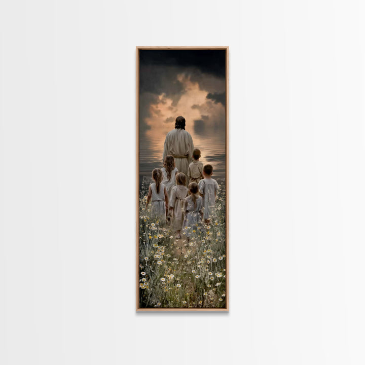 Pathway Of Mercy – Framed Canvas Print – Tall Skinny Art Print – Christian Art Print – Christian Wall Art – Jesus Painting – Subtle Christi