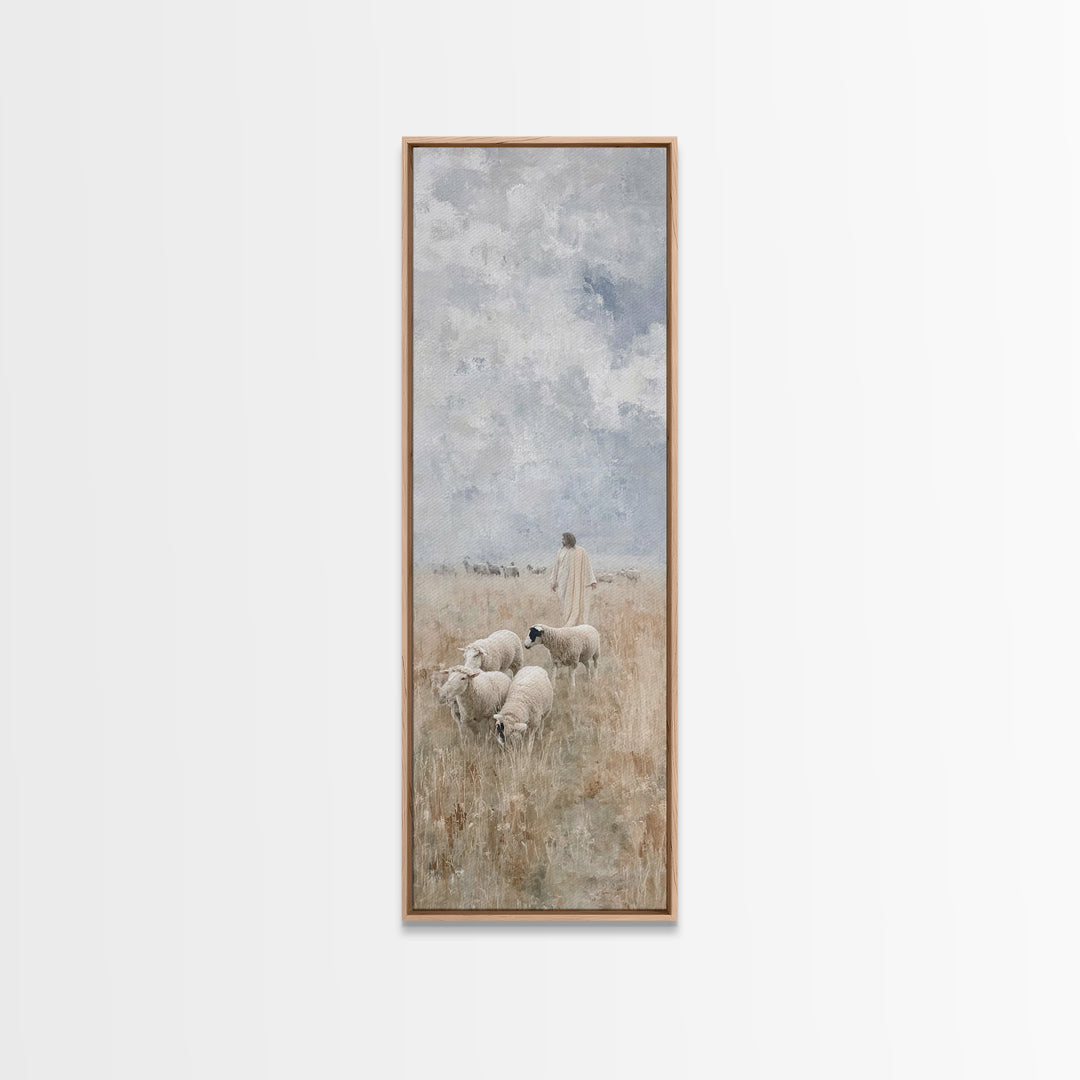 Field Of The Shepherd – Framed Canvas Print – Skinny Art – Christian Art Print – Jesus Painting – Christian Wall Art – Subtle Christian Art