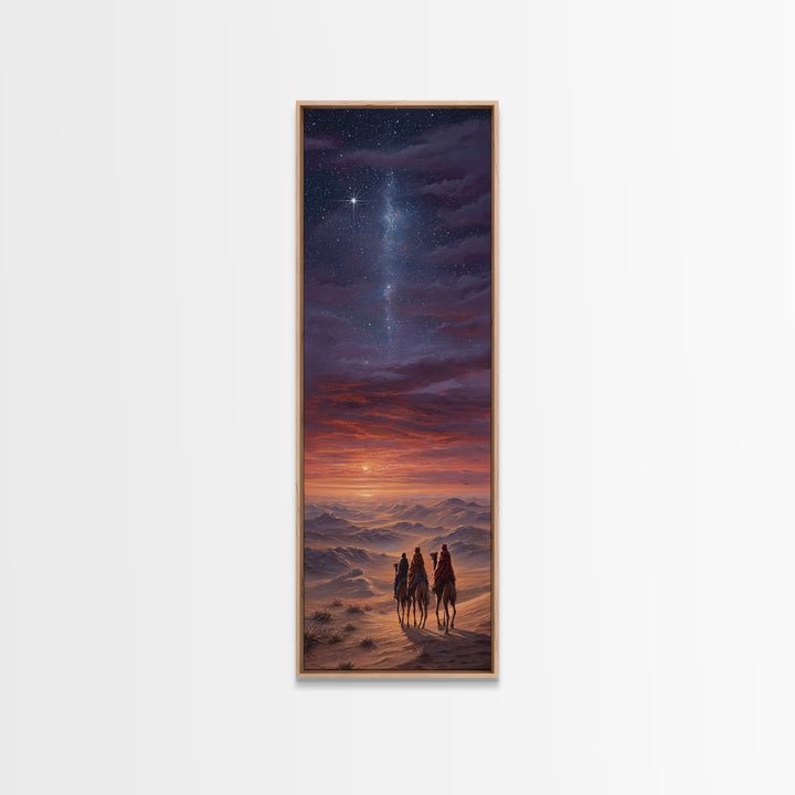 Heavenly Path Wanderers – Framed Canvas Print – Christian Art Canvas – Christmas Art – Tall Narrow Wall Art – Christian Wall Art – Christia