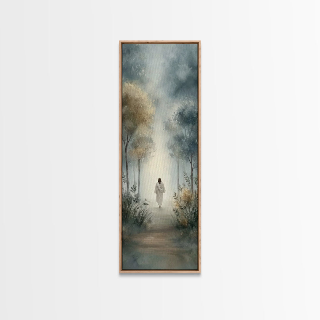 Pathway Of Hope – Framed Canvas Print – Tall Narrow Wall Art – Christian Art Canvas – Jesus Painting – Christmas Art – Christian Christmas