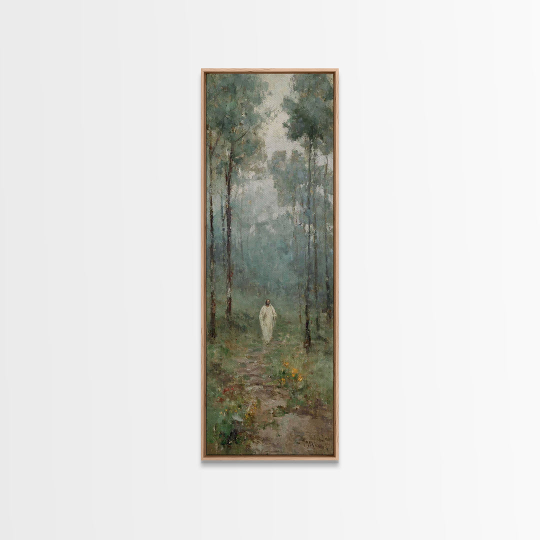 Pathway Of Peace – Framed Canvas Print – Christian Wall Art – Jesus Painting – Narrow Art – Christian Art Canvas – Christmas Art – Christia