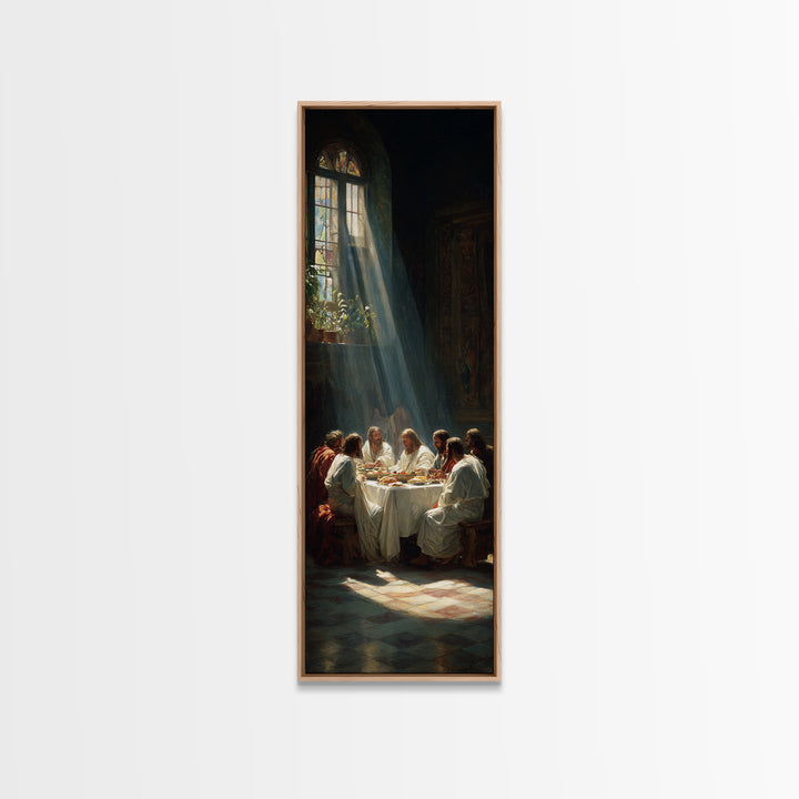 Holy Walk Reflections, Framed Canvas Print, Christian Art Print, Jesus Canvas Art, Narrow Art, Subtle Christian Art, Christian Christmas Ar