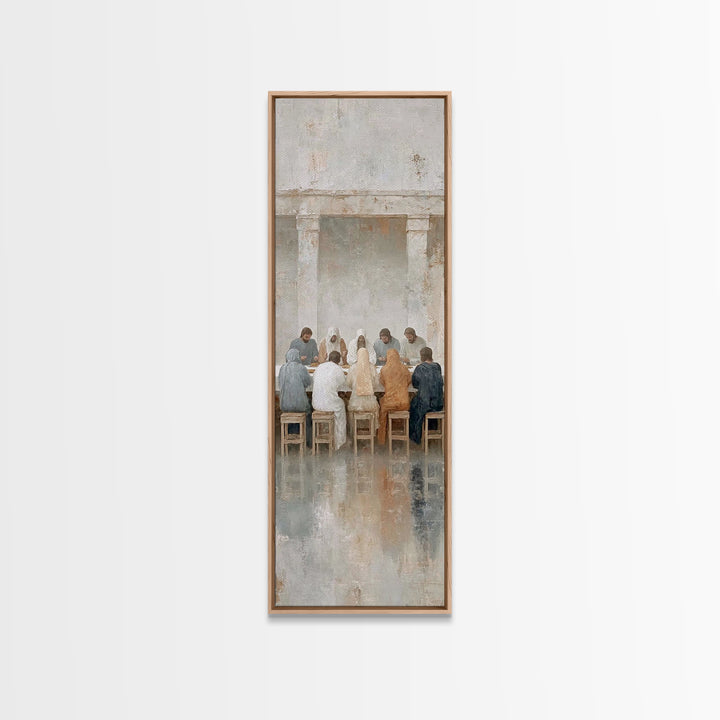 Last Communion Stillness | Framed Canvas Print | Christian Art Canvas | Jesus Painting | Narrow Art | Christian Art Work | Christmas Wall A