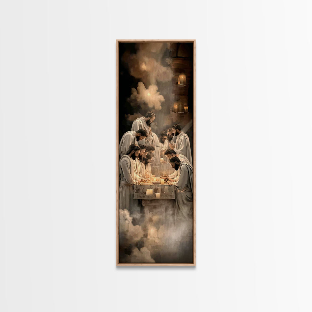 Sacred Last Supper – Framed Canvas Print – Christian Wall Art – Jesus Painting – Christian Art Canvas – Christmas Art – Large Christian Pai