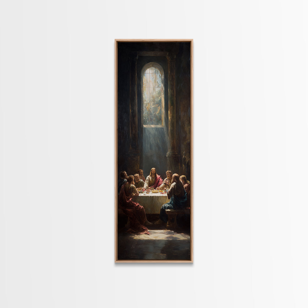 Holy Table Light – Framed Canvas Print – Christian Art Canvas – Jesus Painting – Christian Wall Art – Modern Christian Art – Christmas Art