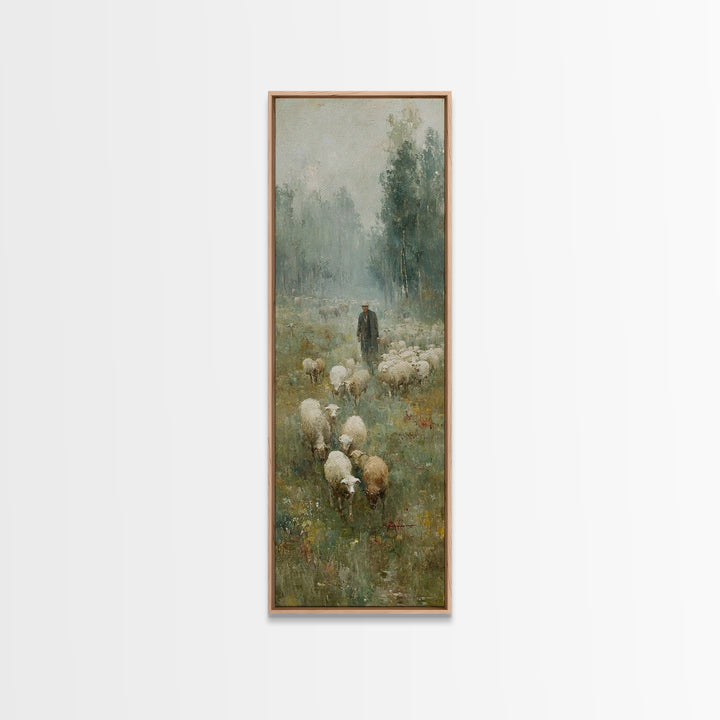 Field Of Shepherds – Framed Canvas Print – Christian Wall Art – Pastoral Christian Art – Christian Art Canvas – Vintage Christian Art – Chr
