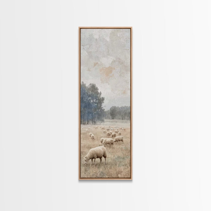 Autumn Meadow Flock – Framed Canvas Print – Christian Wall Art – Christian Art Canvas – Pastoral Christian Art – Modern Christian Art – Chr