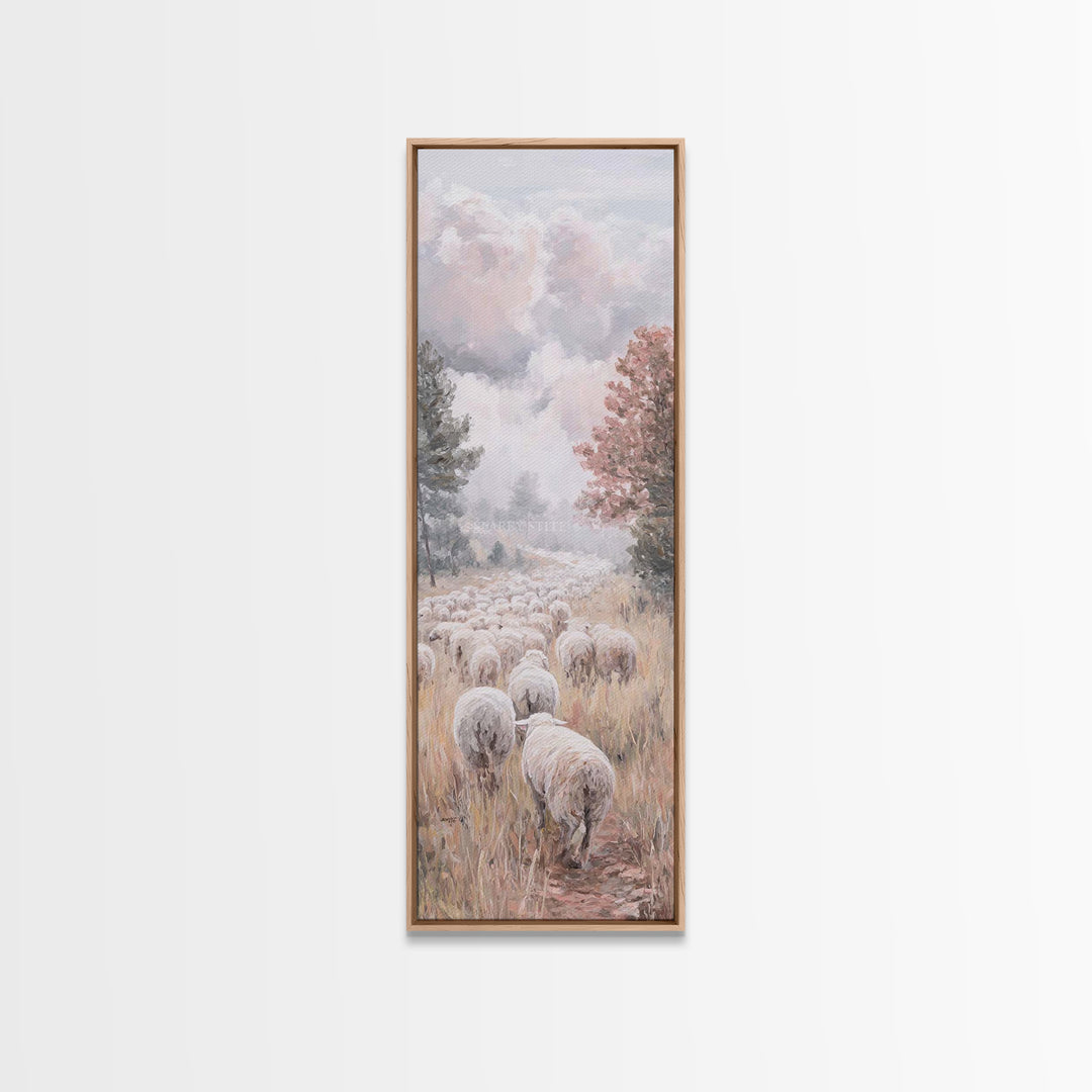 Heavenly Pasture Sky – Framed Canvas Print – Christian Art Canvas – Christian Wall Art – Moody Christian Art – Christmas Art – Pastoral Sce