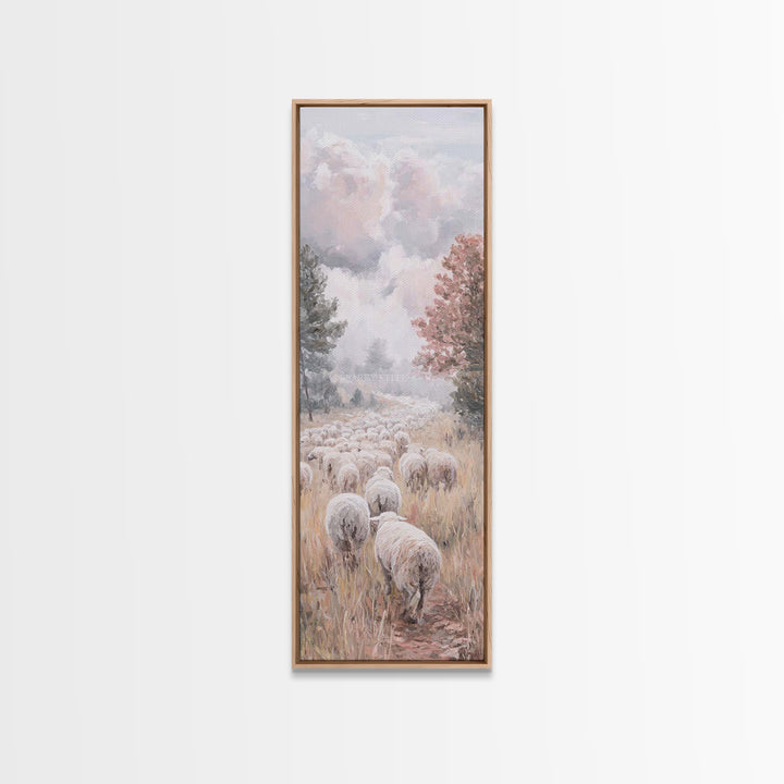 Heavenly Pasture Sky – Framed Canvas Print – Christian Art Canvas – Christian Wall Art – Moody Christian Art – Christmas Art – Pastoral Sce