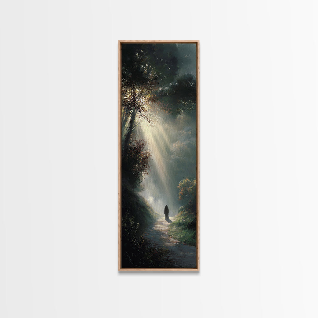 Path Of His Peace – Framed Canvas Print – Tall Skinny Art Print – Christian Wall Art – Modern Christian Art – Christian Art Canvas – Christ