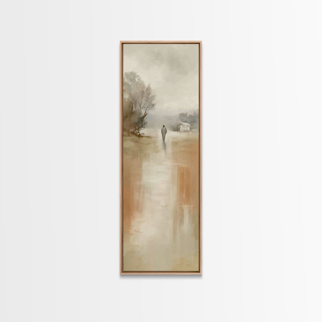 Soft Morning Walk – Framed Canvas Print – Skinny Art – Christian Art Canvas – Minimalist Christian Art – Christian Wall Art – Christmas Art