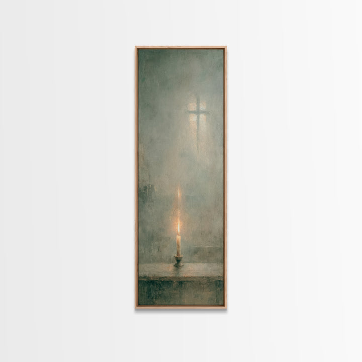 Blessed Pilgrimage Glow – Framed Canvas Print – Christian Wall Art – Narrow Art – Christian Art Canvas – Christmas Wall Art – Christian Chr