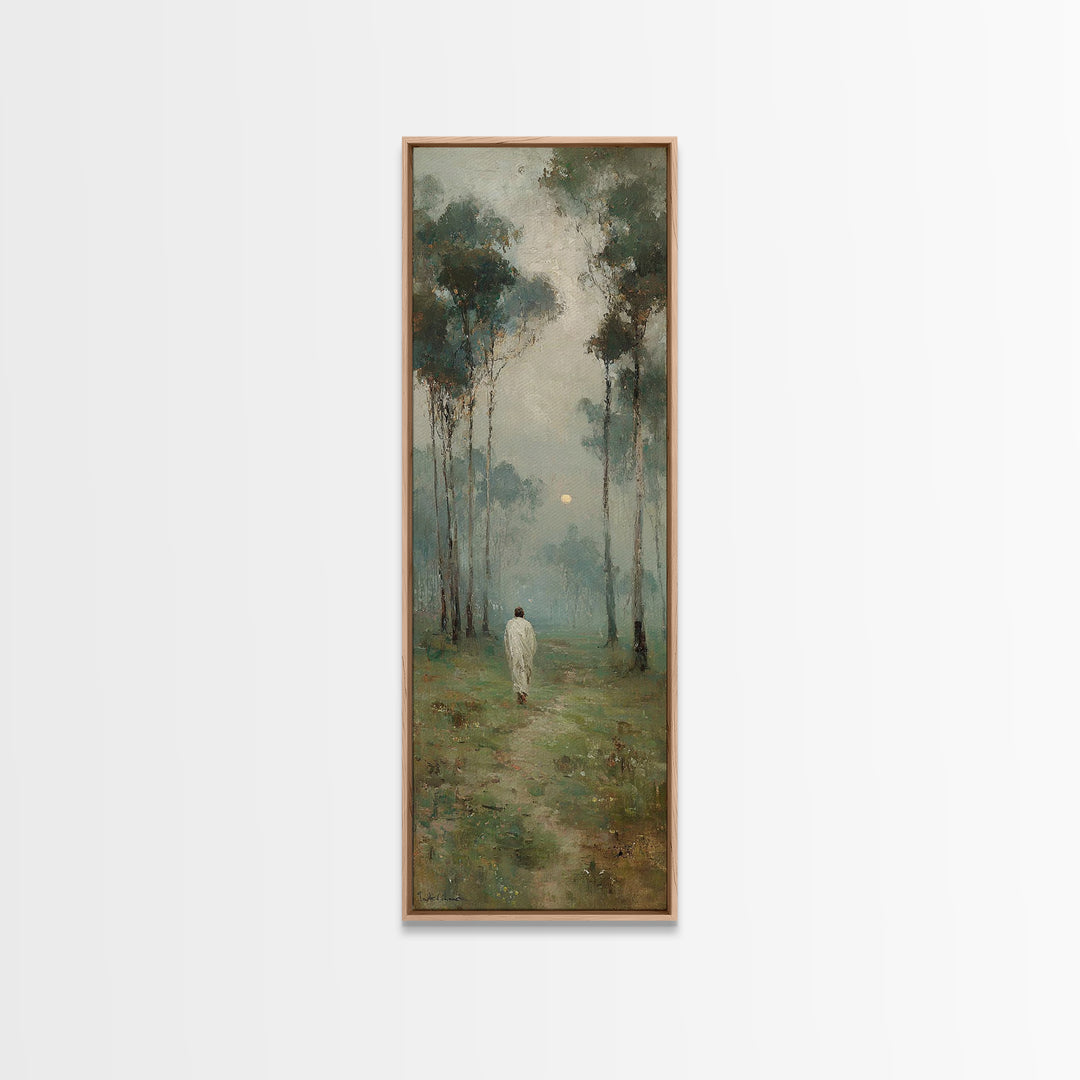Light Upon The Path – Framed Canvas Print – Narrow Art – Christian Wall Art – Christian Art Canvas – Subtle Christian Art – Christmas Art