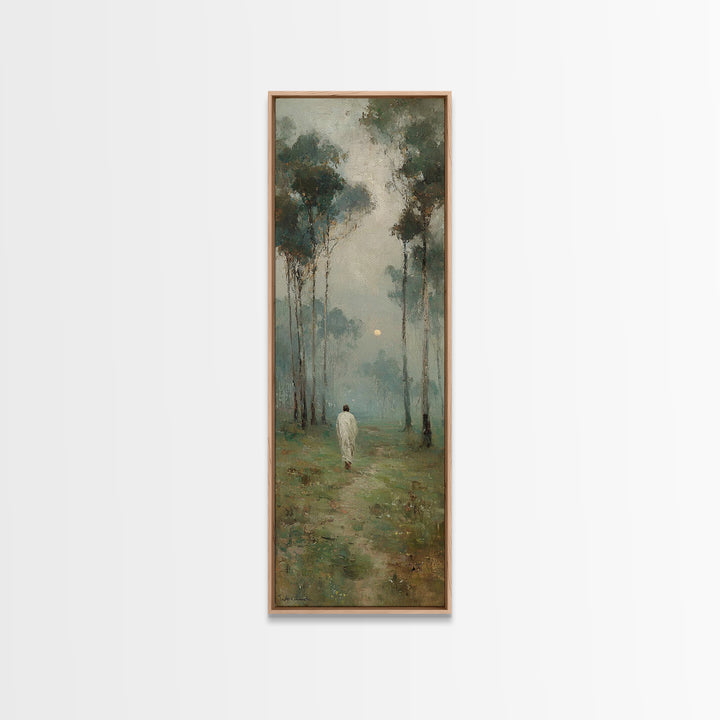 Light Upon The Path – Framed Canvas Print – Narrow Art – Christian Wall Art – Christian Art Canvas – Subtle Christian Art – Christmas Art