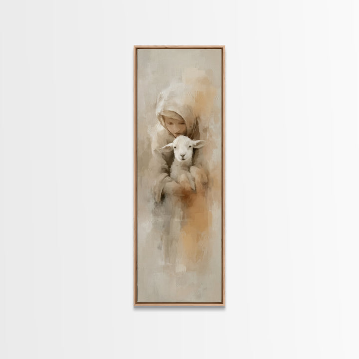 Warm Refuge – Framed Canvas Print – Skinny Art – Christian Wall Art – Jesus Painting – Christmas Art – Christian Art Canvas