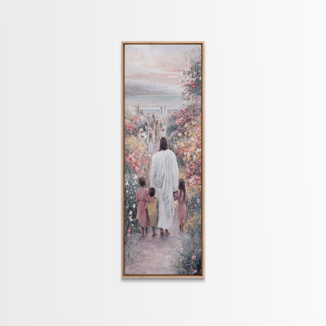 Quiet Shore Blessing – Framed Canvas Print – Tall Skinny Art Print – Christian Wall Art – Jesus Painting – Christian Art Canvas – Christian