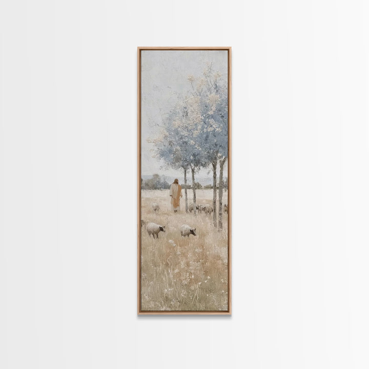 Blossoms Of Mercy – Framed Canvas Print – Christian Wall Art – Jesus Painting – Narrow Art – Christian Art Canvas – Christmas Art
