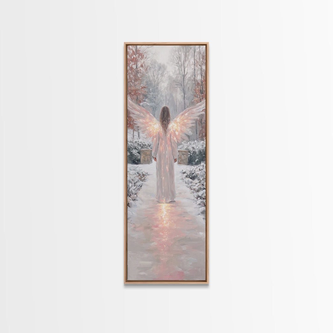 Wings Of Dawn | Framed Canvas Print | Christian Art Canvas | Christian Wall Art | Christmas Art | Narrow Art | Christian Christmas