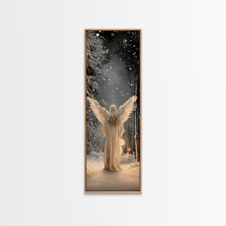 Silent Winter Hope, Framed Canvas Print, Christian Art Canvas, Christian Wall Art, Skinny Art, Christmas Art, Christian Christmas Decor