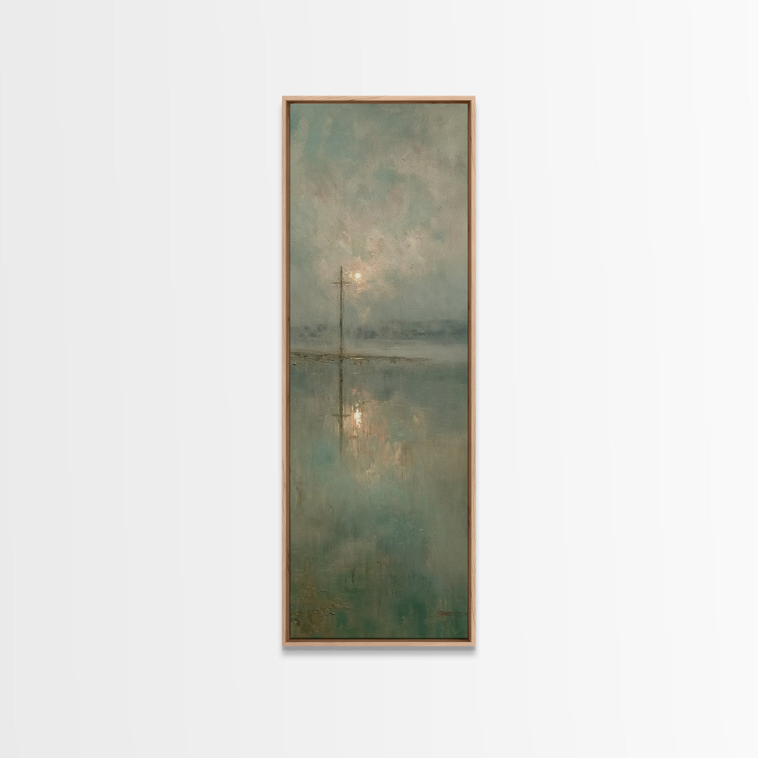 Calm Of Redemption – Framed Canvas Print – Christian Art Canvas – Christian Wall Art – Tall Narrow Wall Art – Christian Art – Christmas Art