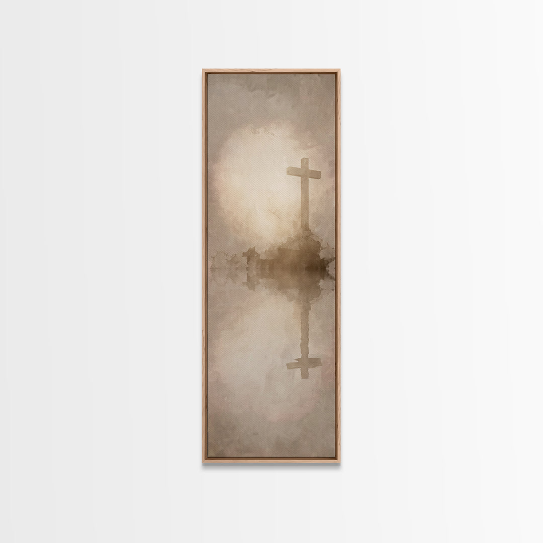 Rise Of Salvation, Framed Canvas Print, Christian Wall Art, Christian Art Canvas, Narrow Art, Minimalist Christian Art, Christmas Art