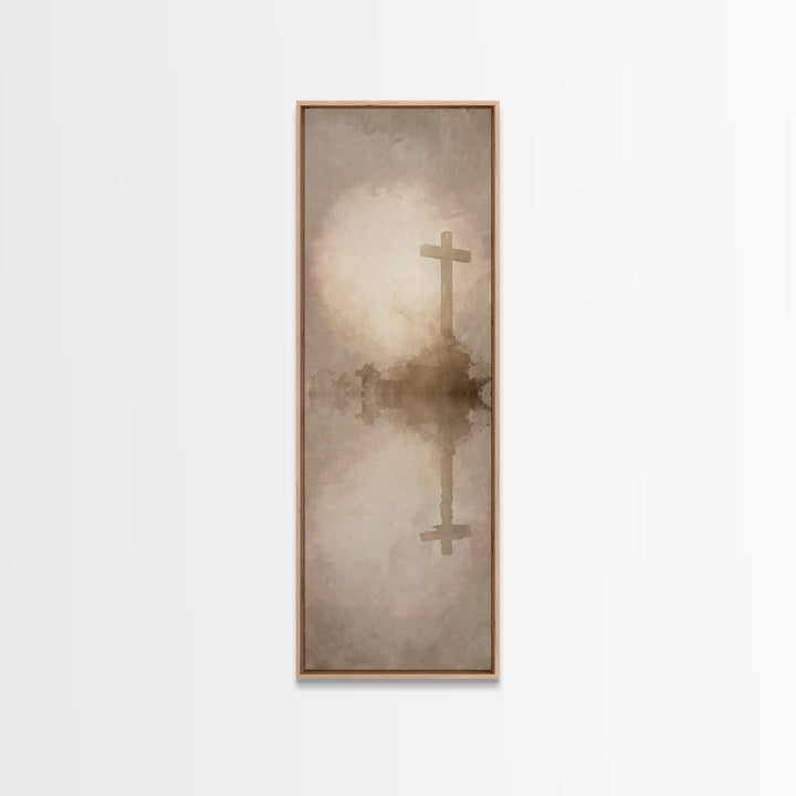 Rise Of Salvation, Framed Canvas Print, Christian Wall Art, Christian Art Canvas, Narrow Art, Minimalist Christian Art, Christmas Art