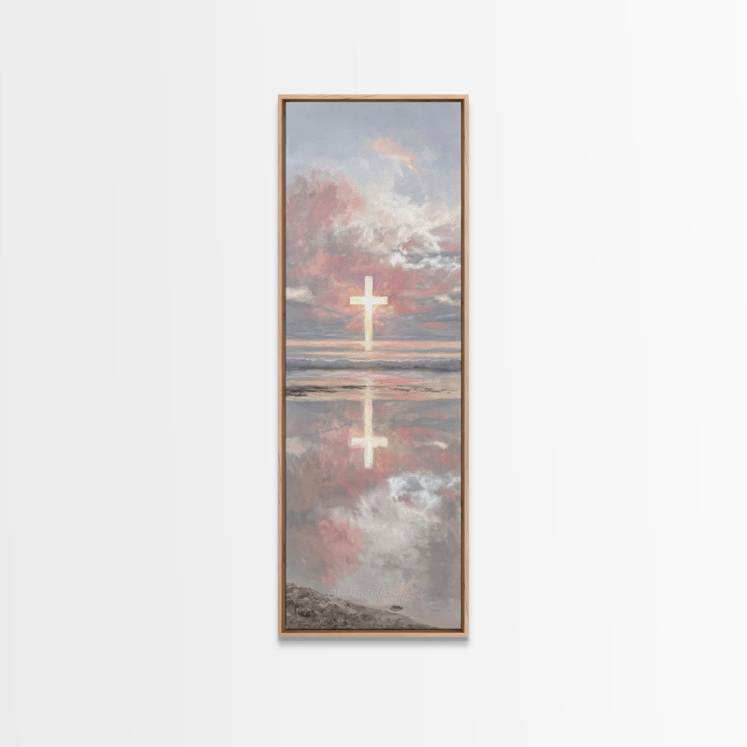 Radiant Eternal Hope | Framed Canvas Print | Christian Art Canvas | Christian Wall Art | Tall Narrow Wall Art | Christian Christmas Art