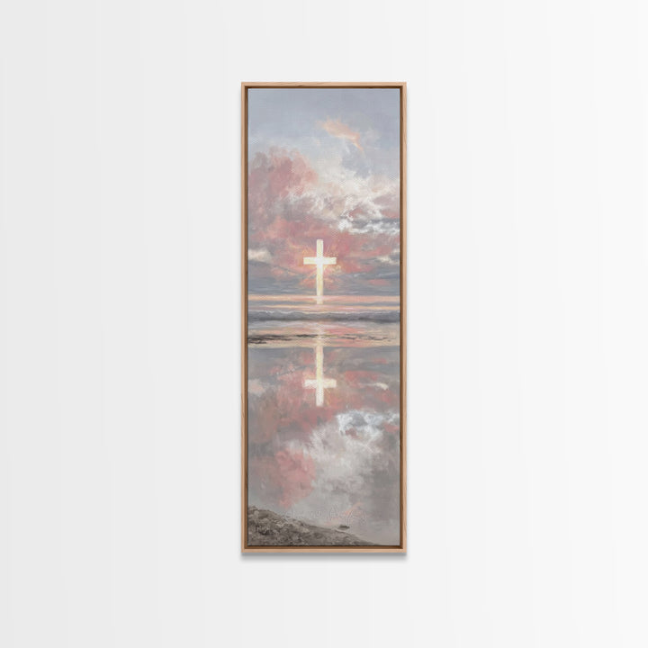 Radiant Eternal Hope | Framed Canvas Print | Christian Art Canvas | Christian Wall Art | Tall Narrow Wall Art | Christian Christmas Art