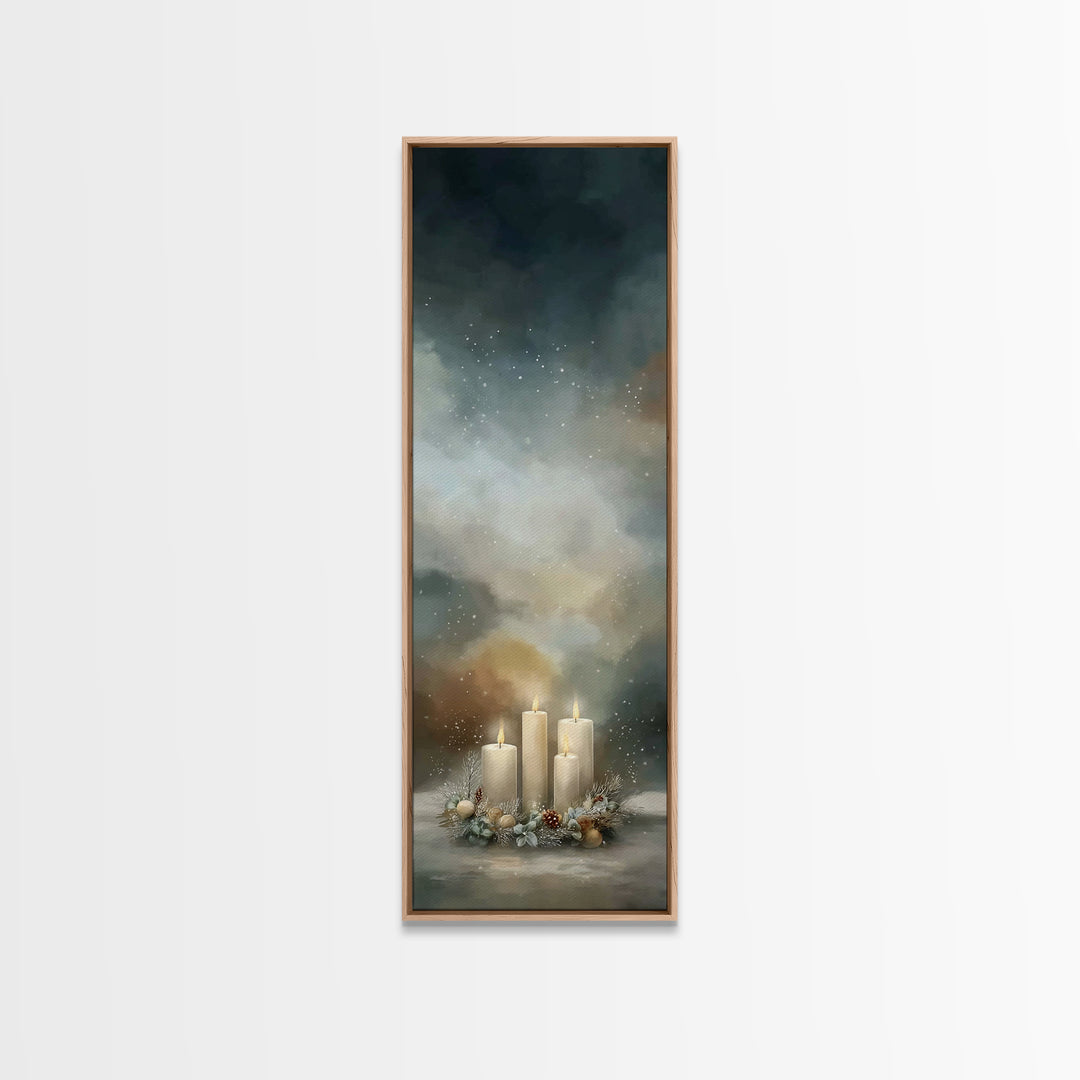 Silent Prayer Candle – Framed Canvas Print – Christian Art Canvas – Tall Narrow Wall Art – Christian Wall Art – Christmas Art – Christian D
