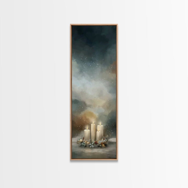 Silent Prayer Candle – Framed Canvas Print – Christian Art Canvas – Tall Narrow Wall Art – Christian Wall Art – Christmas Art – Christian D