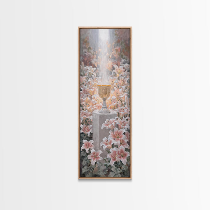 Blossoms Of Grace – Framed Canvas Print – Tall Narrow Wall Art – Christian Art Canvas – Christian Wall Art – Christian Paintings – Jesus Pa