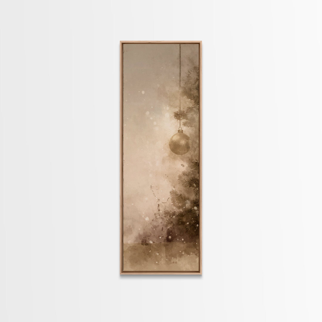 Frosted Blessing – Framed Canvas Print – Tall Skinny Art Print – Christian Christmas Art – Christmas Wall Art – Christmas Art Prints – Chri
