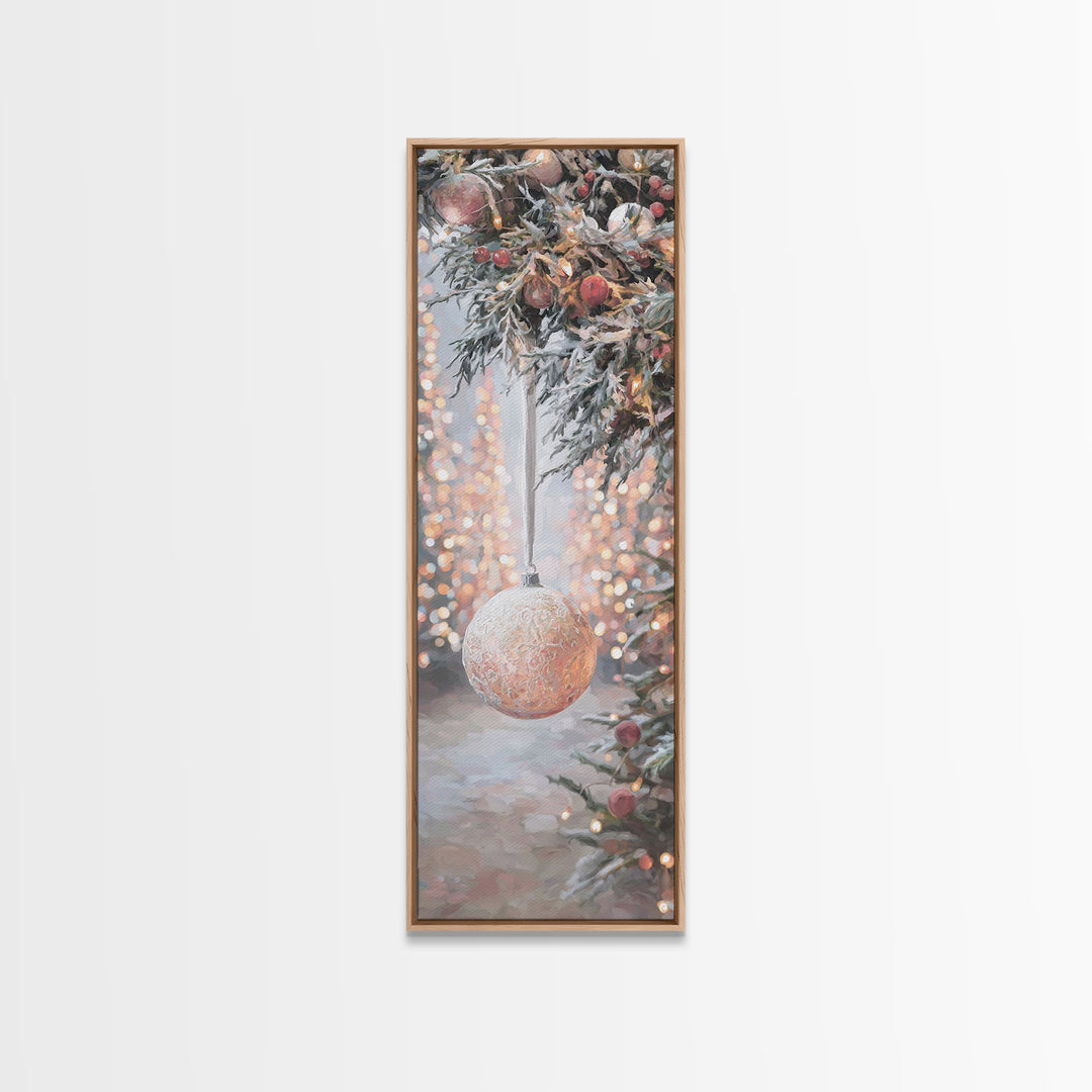 Vintage Noel Spirit – Framed Canvas Print – Tall Narrow Wall Art – Christmas Art Prints – Christian Christmas Art – Christmas Wall Art – Ch
