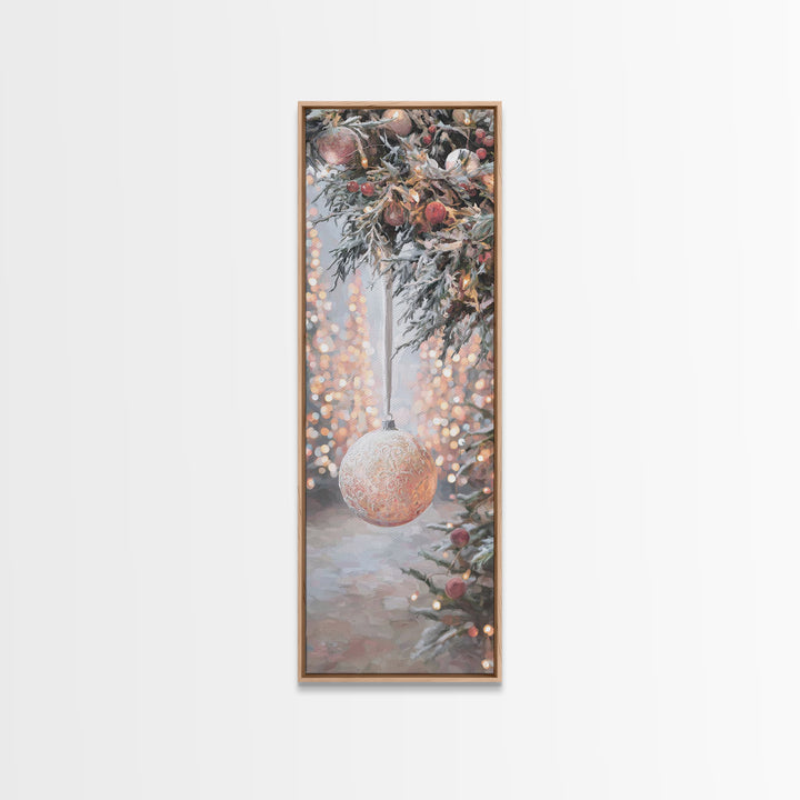 Vintage Noel Spirit – Framed Canvas Print – Tall Narrow Wall Art – Christmas Art Prints – Christian Christmas Art – Christmas Wall Art – Ch