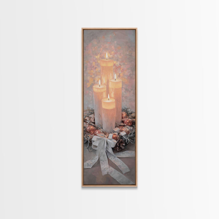 Advent Candle Peace – Framed Canvas Print – Christmas Art – Christian Wall Art – Skinny Art – Christian Art Canvas – Christian Christmas De