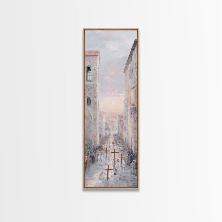 Procession Of Hope – Framed Canvas Print – Tall Skinny Art Print – Christian Art Canvas – Christian Wall Art – Christian Paintings – Christ
