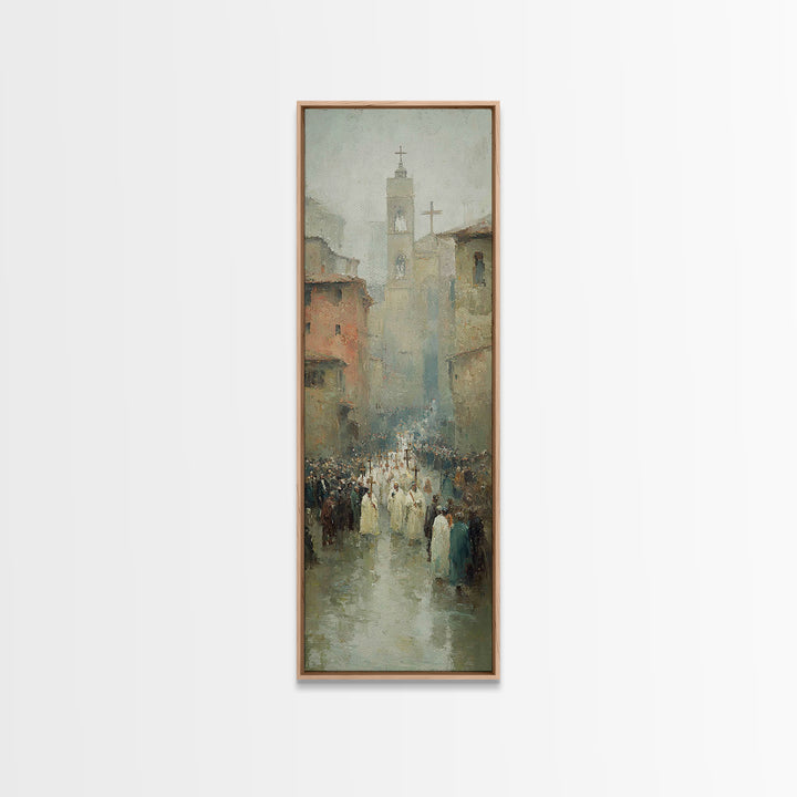 Procession Of Hope – Framed Canvas Print – Tall Narrow Wall Art – Christian Wall Art – Christian Art Canvas – Jesus Painting – Cross Art