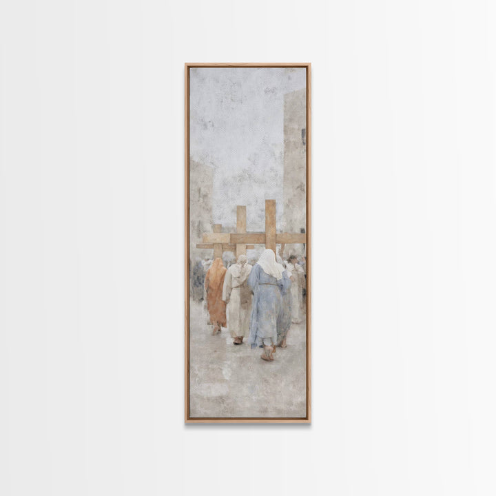 Walk Of Faith | Framed Canvas Print | Skinny Art | Christian Painting | Christian Art Gift | Large Christian Art
