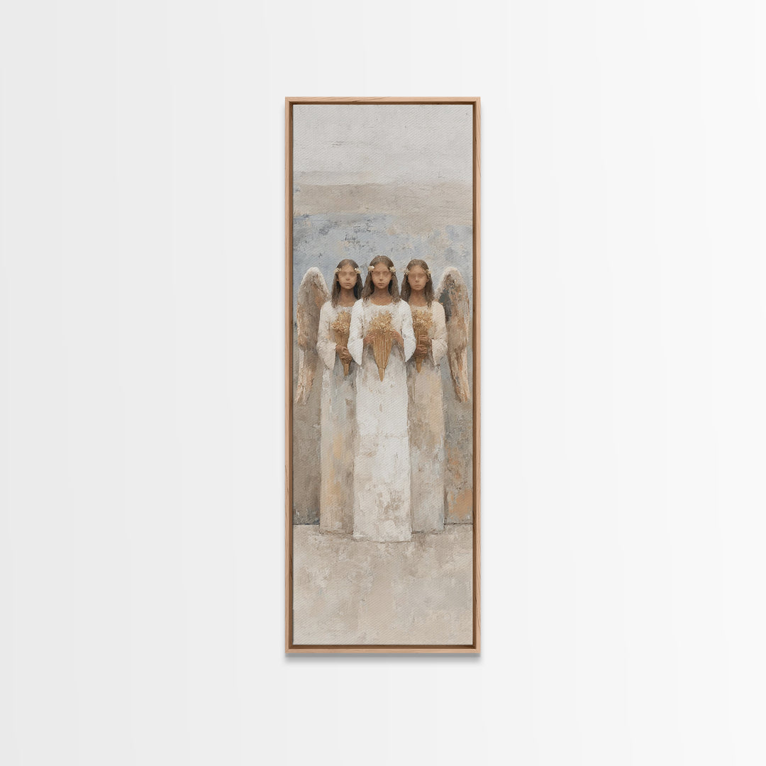 Angels Of Light – Framed Canvas Print – Tall Skinny Art Print – Christian Art Canvas – Modern Christian Art – Christian Gift Ideas